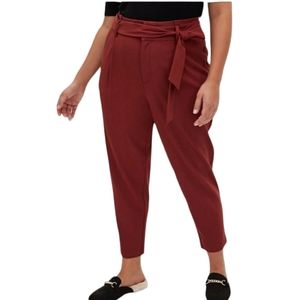 Torrid High Rise Pants Tapered Leg Cropped Rusty Brown